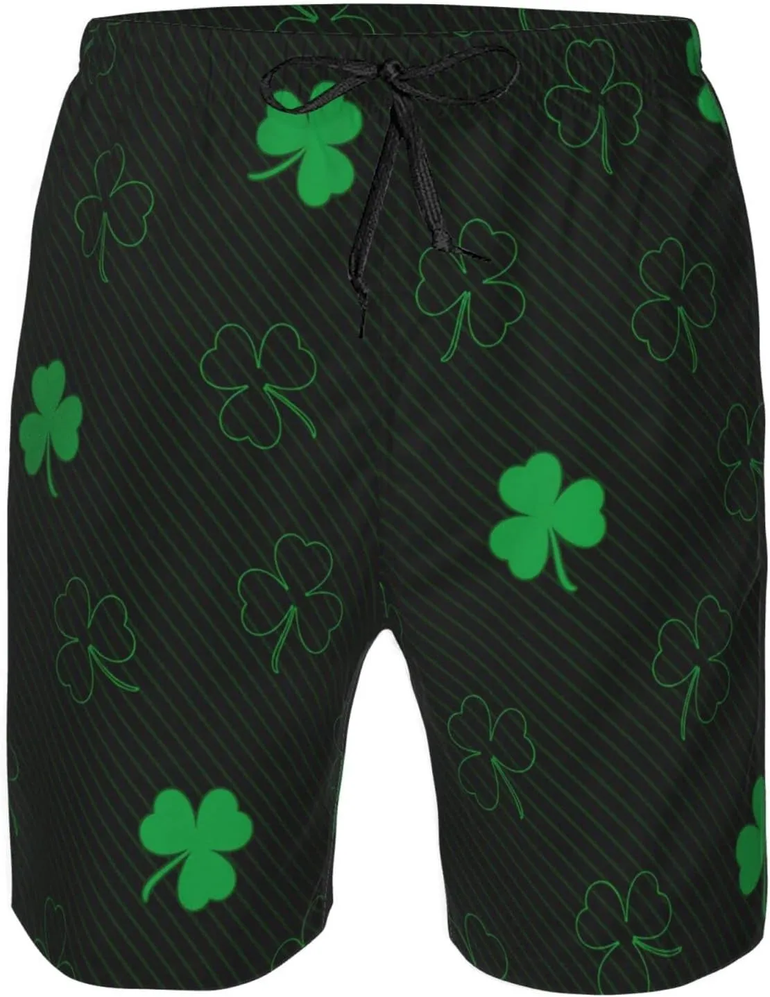 St Patricks Day Shamrocks Men's Workout Running Shorts Lightweight Athletic Gym Shorts with Liner