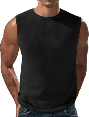 Summer Cotton Tank Tops for Men 2025 Plus Size Solid Colour Sleeveless Shirts Crewneck Quick Dry Athletic Gym Clothes