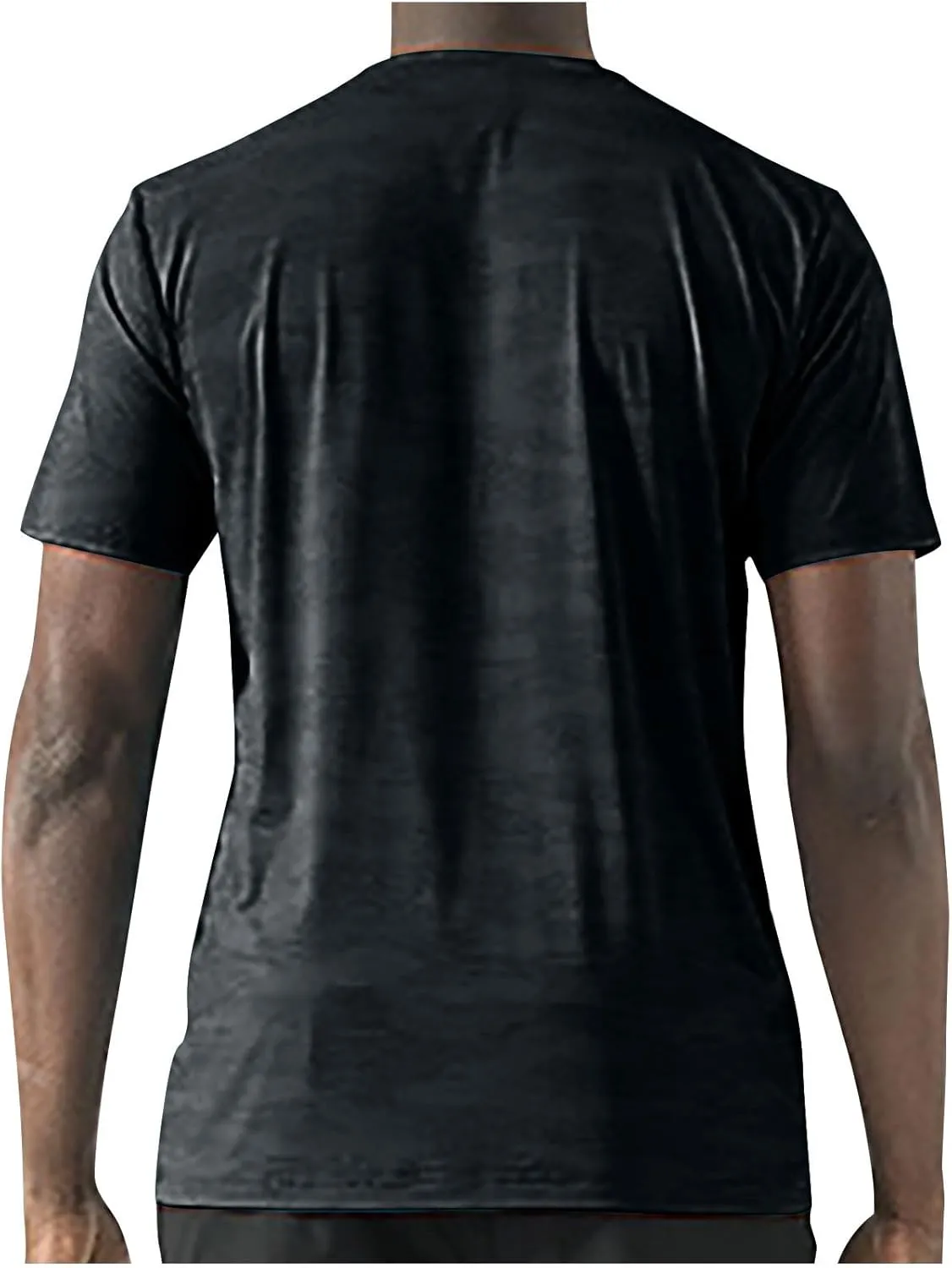 Summer Shirts for Men Mens Summer T-Shirt Running Quick Drying Close Fit Tunic Short Sleeved Round Neck Plain Tops