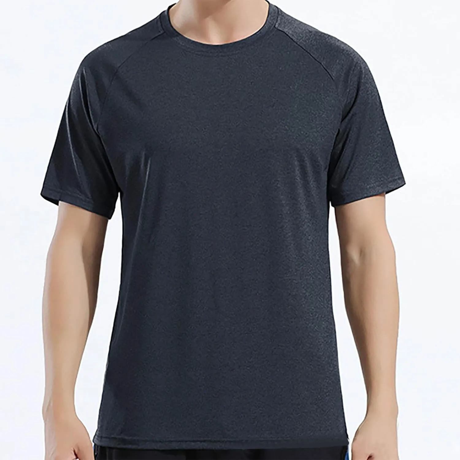 Summer Shirts for Men Mens Summer T-Shirt Running Quick Drying Close Fit Tunic Short Sleeved Round Neck Plain Tops