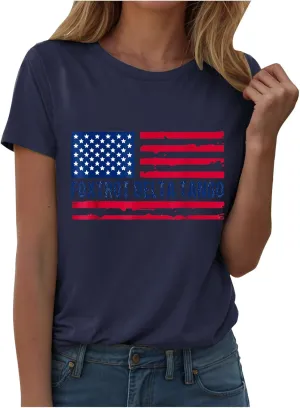 Summer Tops for Women 2025 Trendy Short Sleeve Tshirt Crew Neck Floral Print Causal Blouses Ladies Tops