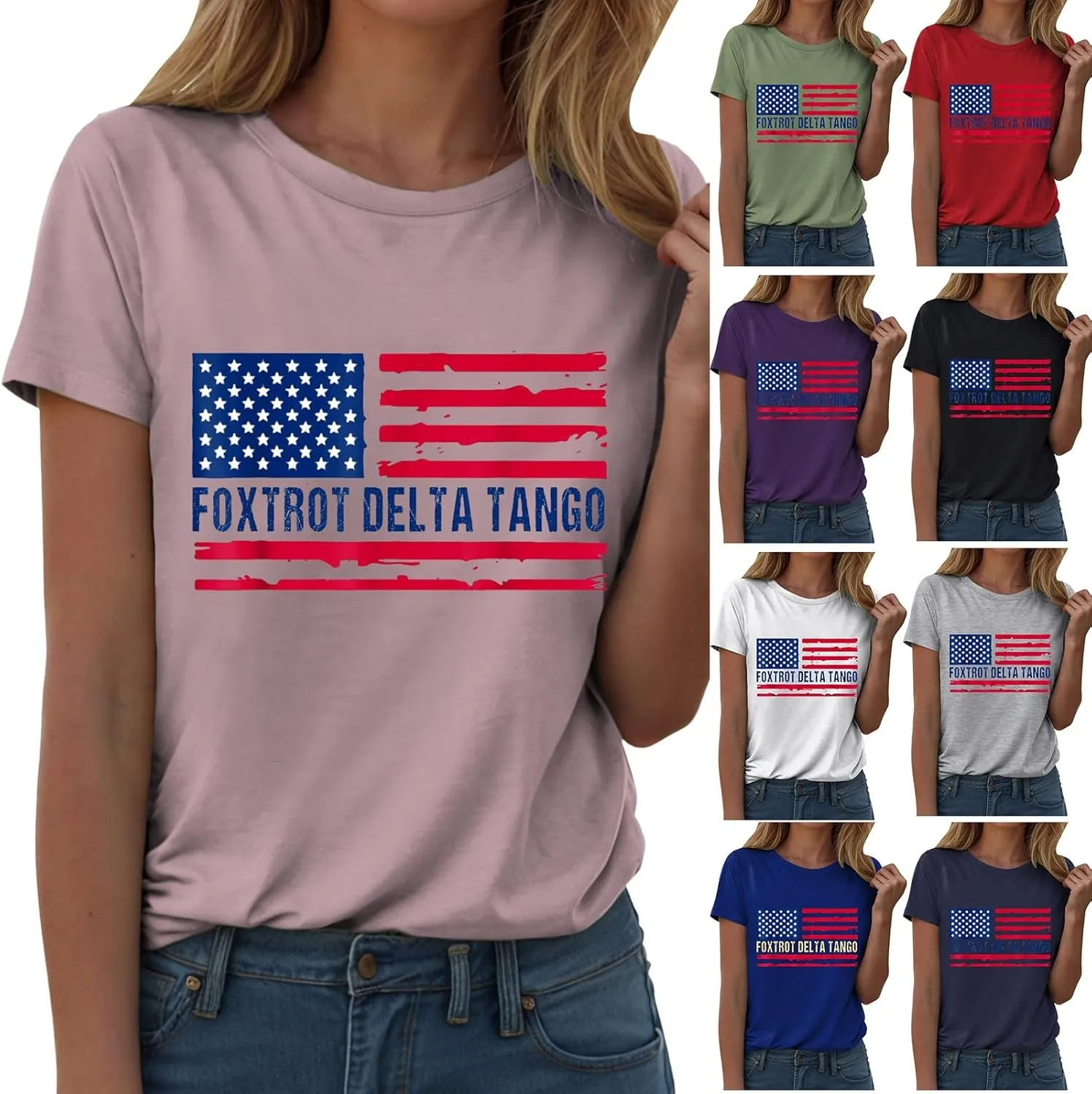 Summer Tops for Women 2025 Trendy Short Sleeve Tshirt Crew Neck Floral Print Causal Blouses Ladies Tops