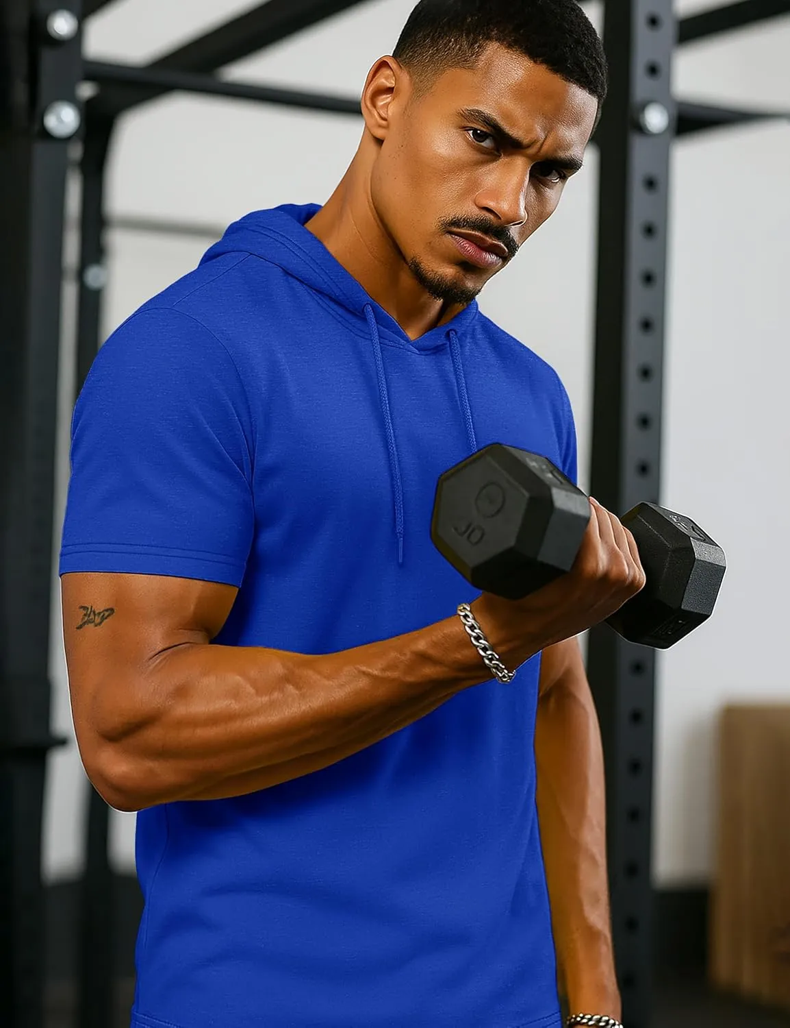 TACVASEN Short Sleeve Hoodies for Men Cotton Hoodies Summer Sweatshirt Lightweight Breathable Workout Shirts Pullover