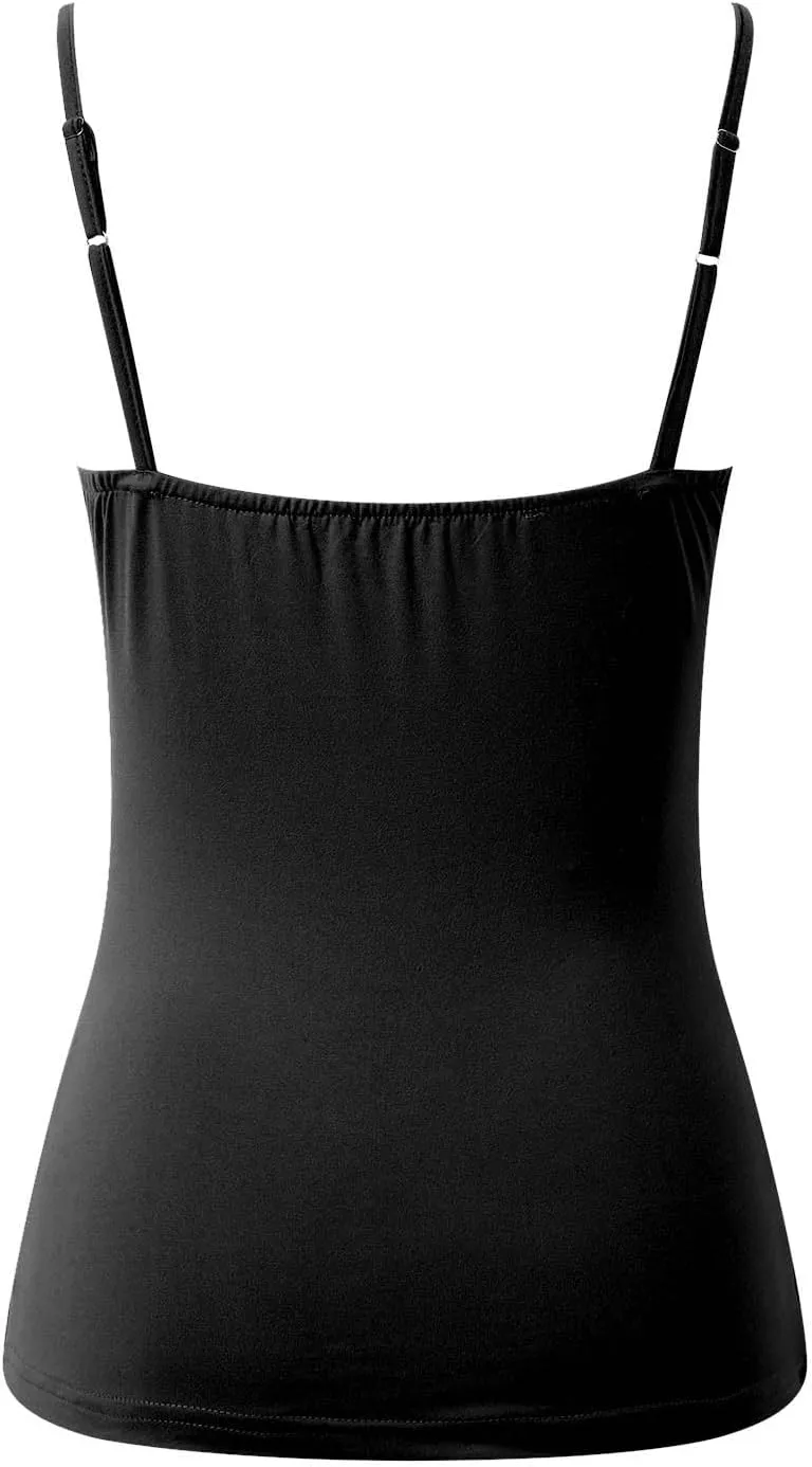 Tank Top for Women Shelf Bra Adjustable Strap Camisole Basic Padded Cotton Cami Shirts