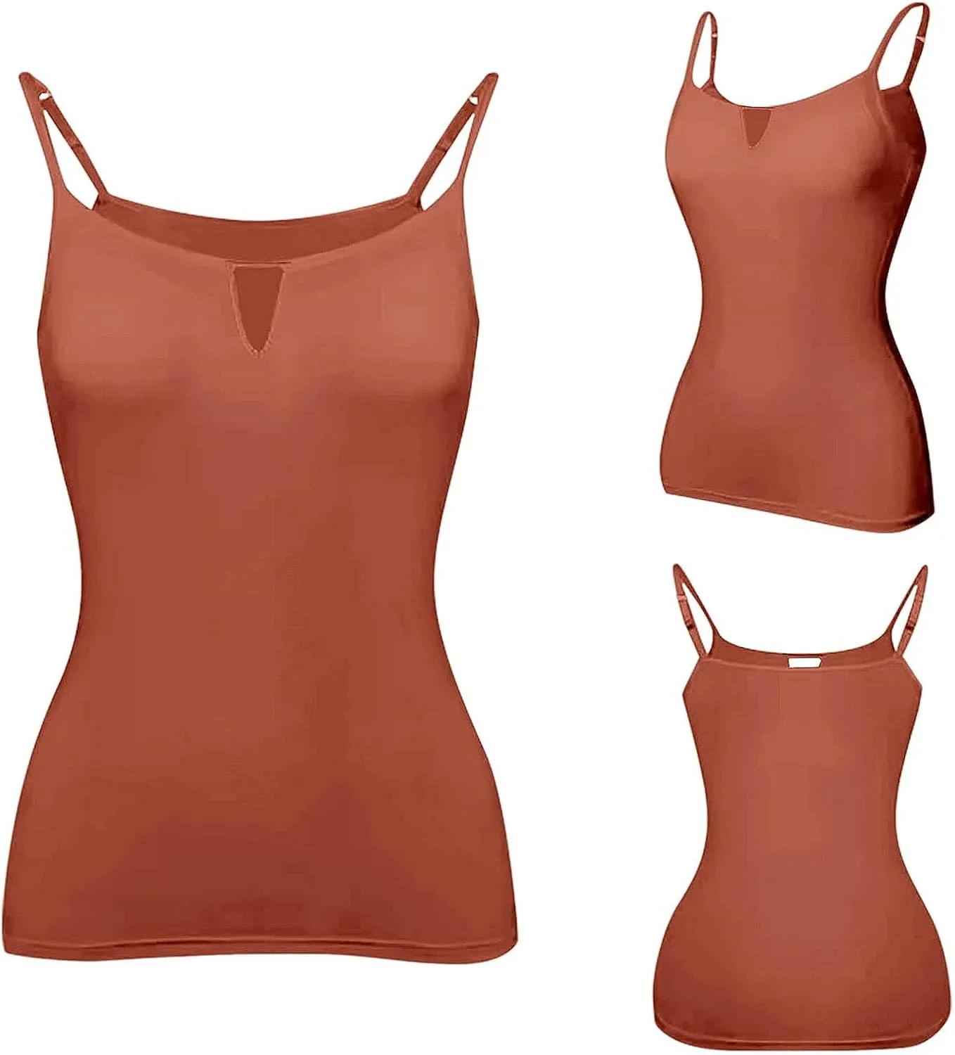 Tank Top with Built in Bra for Women Camisole Tops Casaul Summer Spaghetti Strap Basic Padded Workout Yoga Shirts