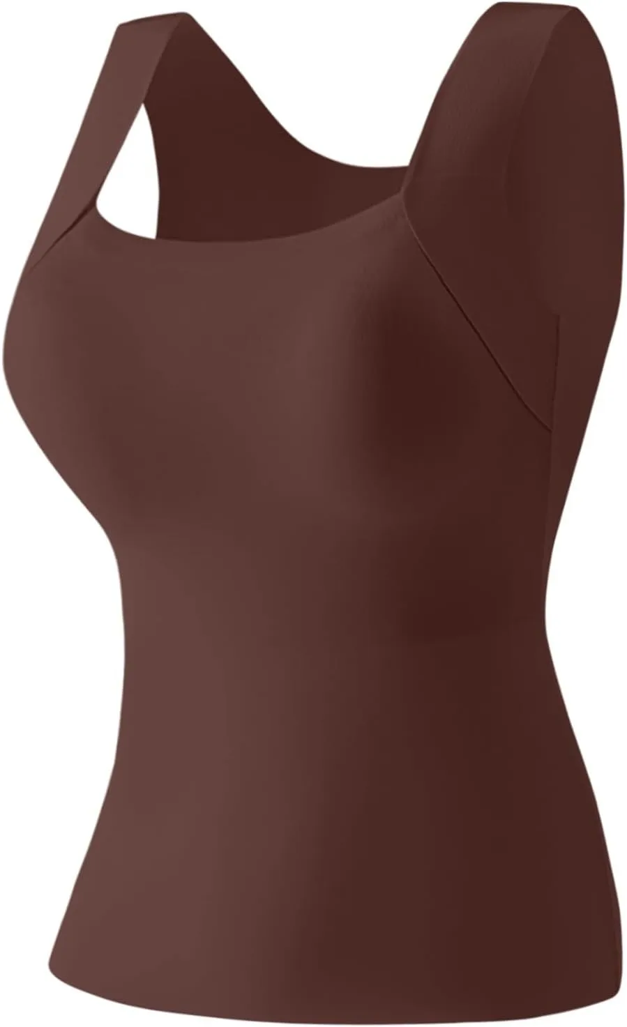 Tank Top with Built in Bra for Women Sleeveless U Neck Shapewear High Strechy Slim Fit Camisole Workout Tops