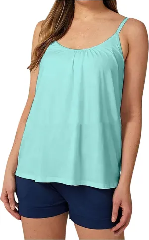 Tank Top with Built in Bra for Women Spaghetti Strap Quick Dry Plus Size Yoga Shirts Basic Layer Padded Bra Tank Top