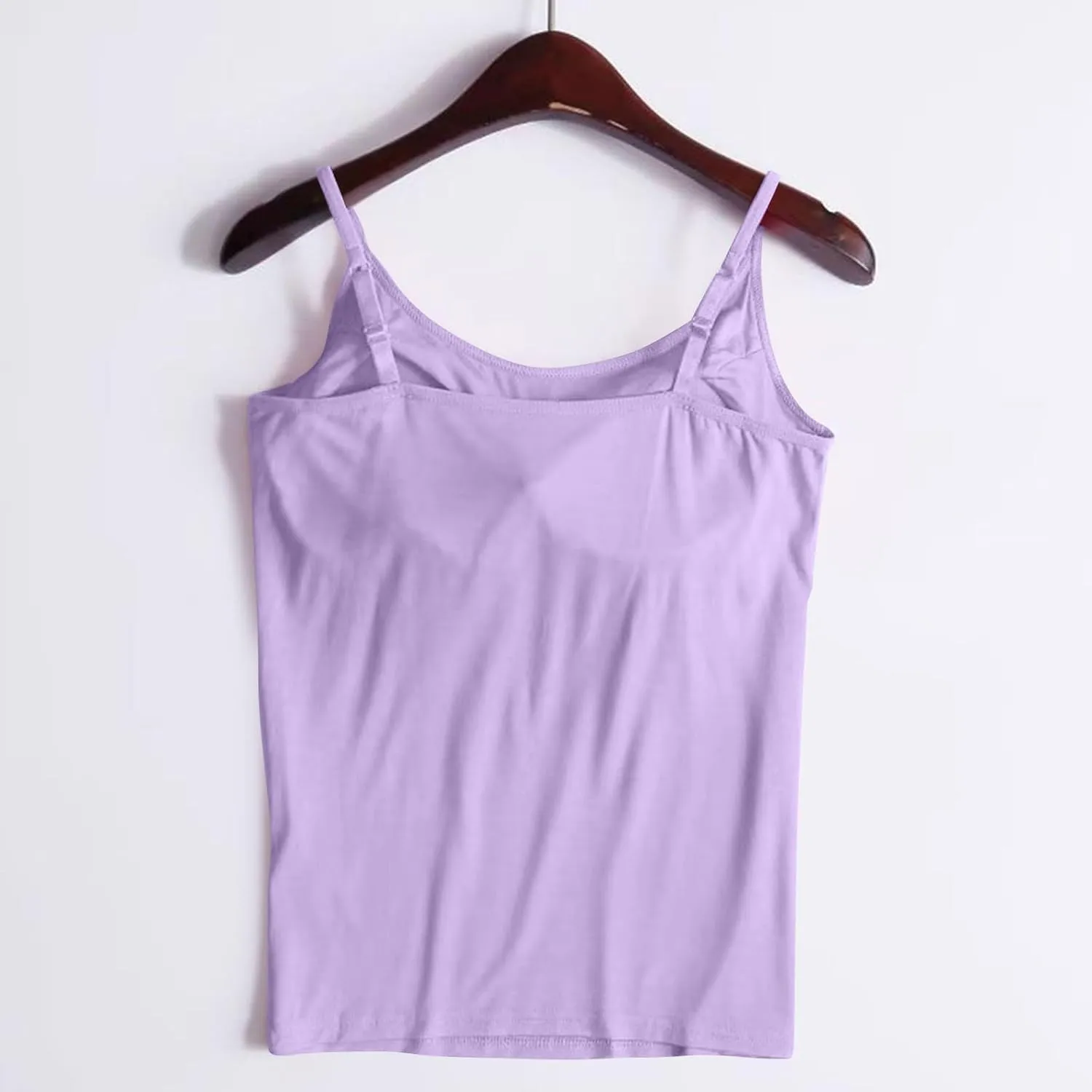 Tank Top with Built in Bra for Women Summer Basic Athletic Camisole Adjustable Spaghetti Straps Workout Tops