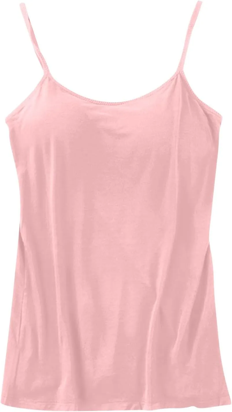 Tank Top with Built in Bra for Women Summer Basic Lingerie Camisole Adjustable Spaghetti Straps Workout Tops