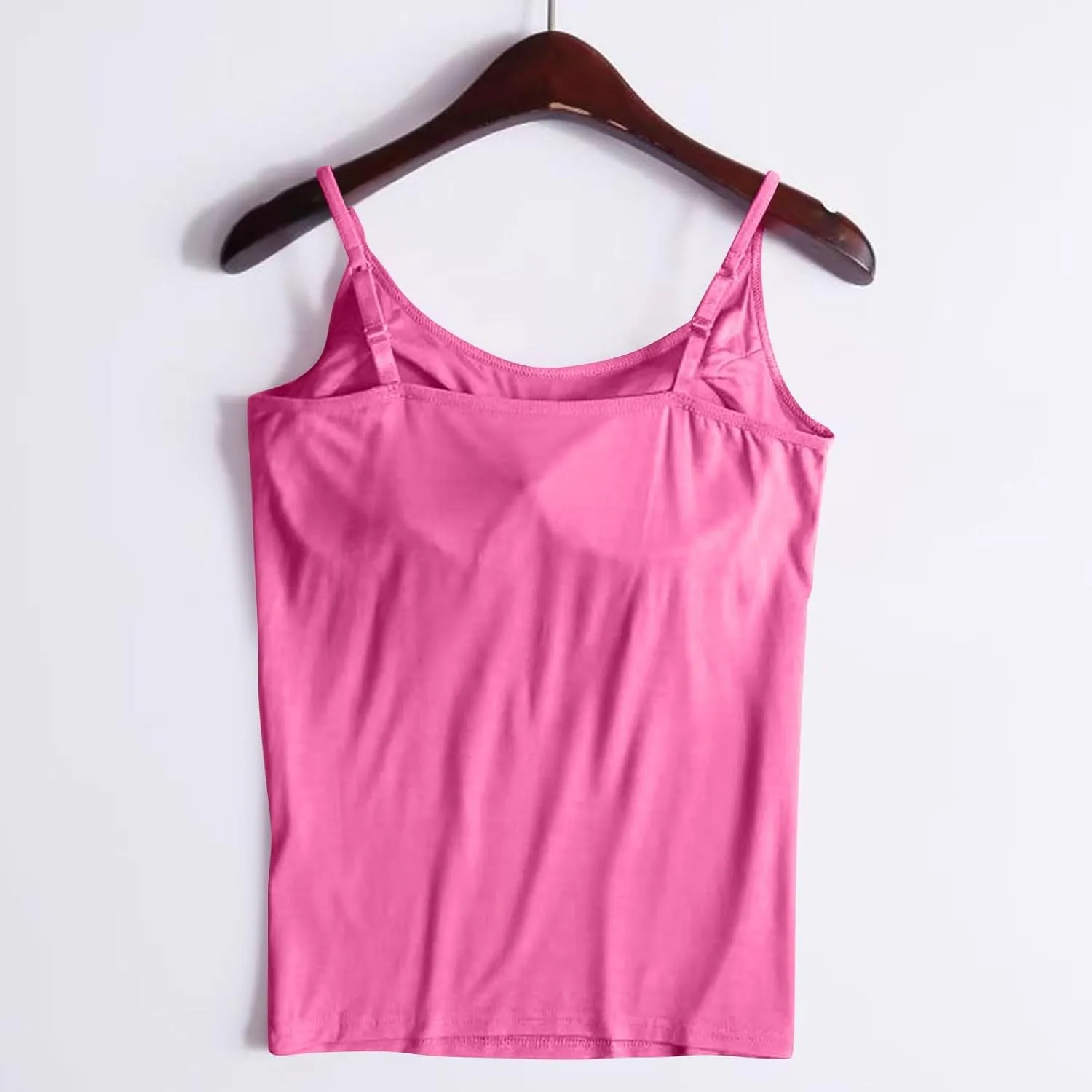 Tank Top with Built in Bra for Women Summer Basic Lingerie Camisole Adjustable Spaghetti Straps Workout Tops