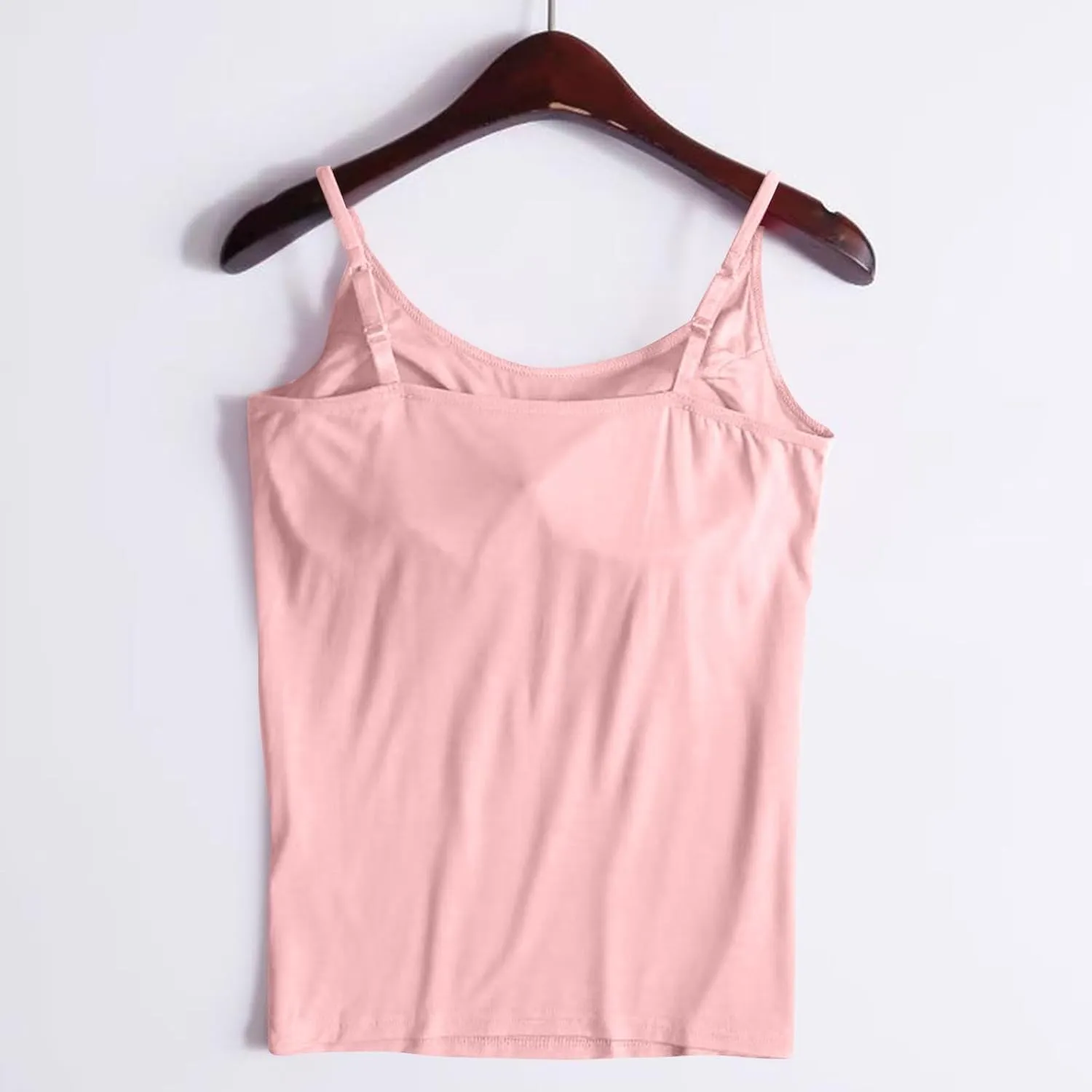 Tank Top with Built in Bra for Women Summer Basic Lingerie Camisole Adjustable Spaghetti Straps Workout Tops