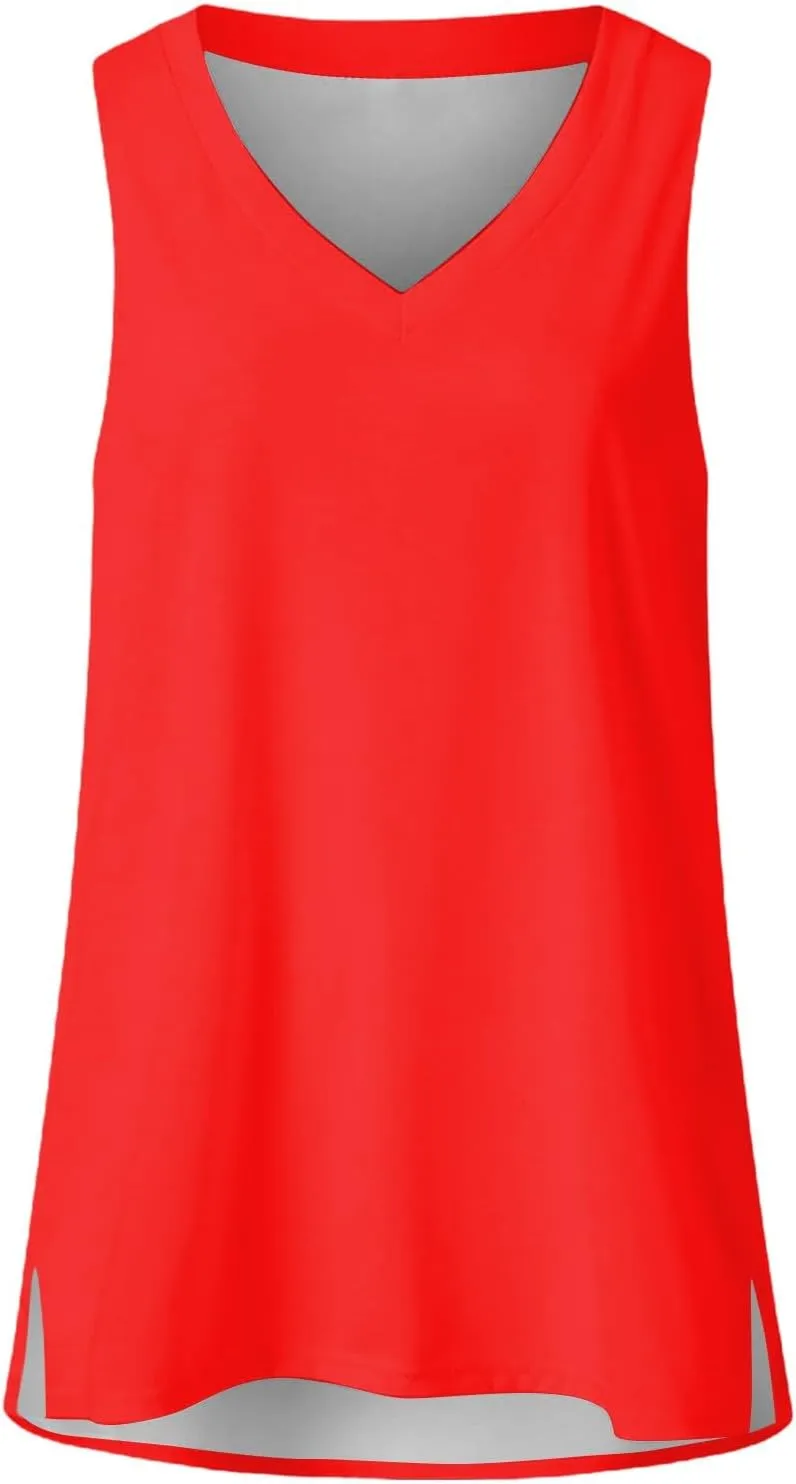 Tank Tops for Women 2025 Summer Sleeveless V Neck Blouses Plus Size Cotton Shirts Casual Vest Tops Beach Y2k Clothes