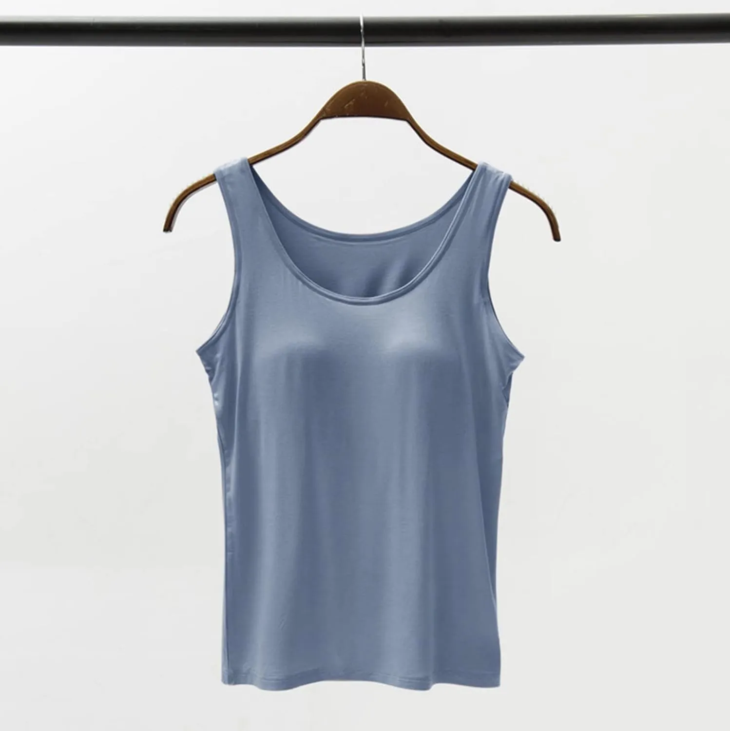 Tank Tops for Women Built With Chest Pads Five Fingers Cotton Shelf Bra Fitness Tanks Layering Workout Undershirts
