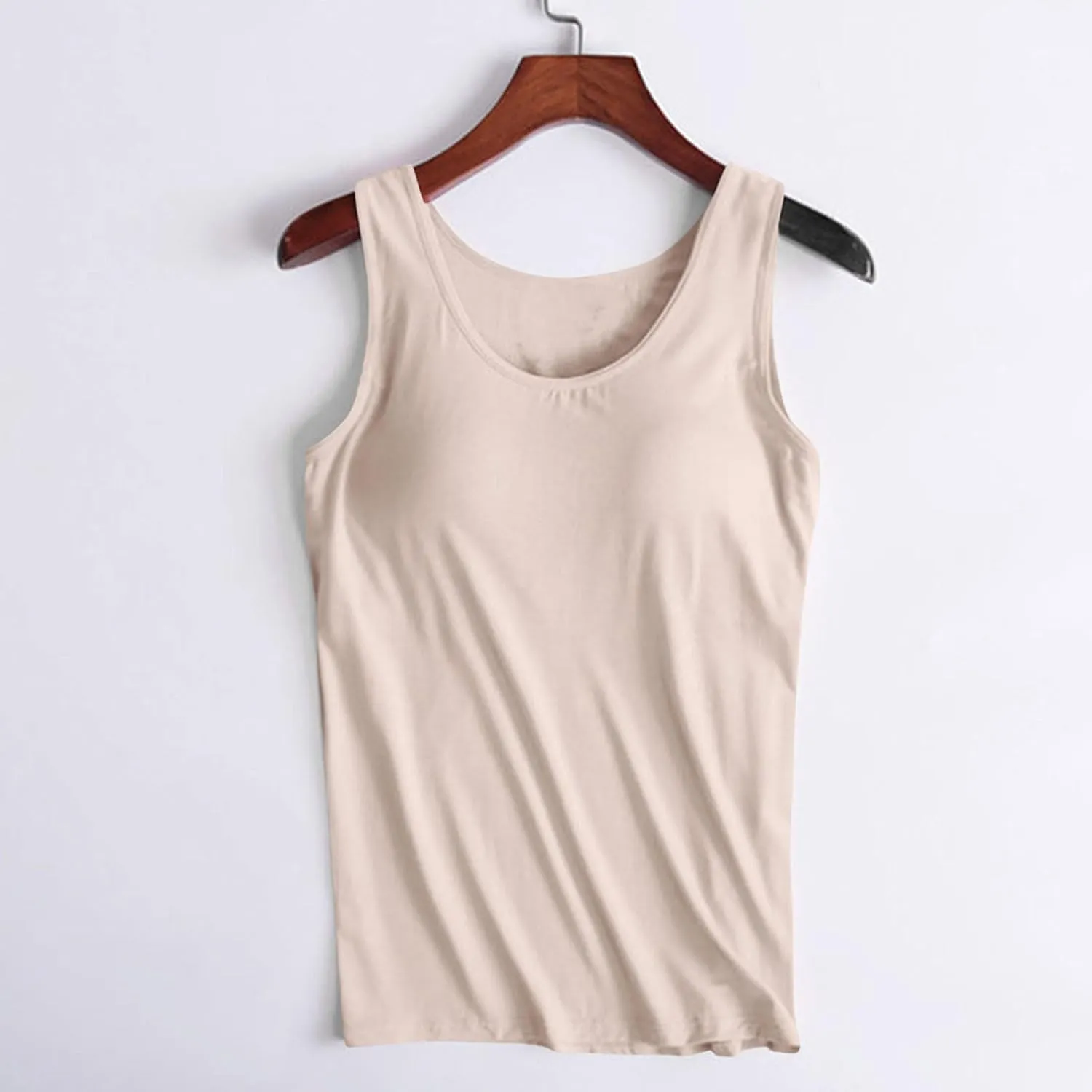 Tank Tops with Built in Bra Padded 2024 Comfy Solid Color Sleeveless Tops Workout Gym Shirt