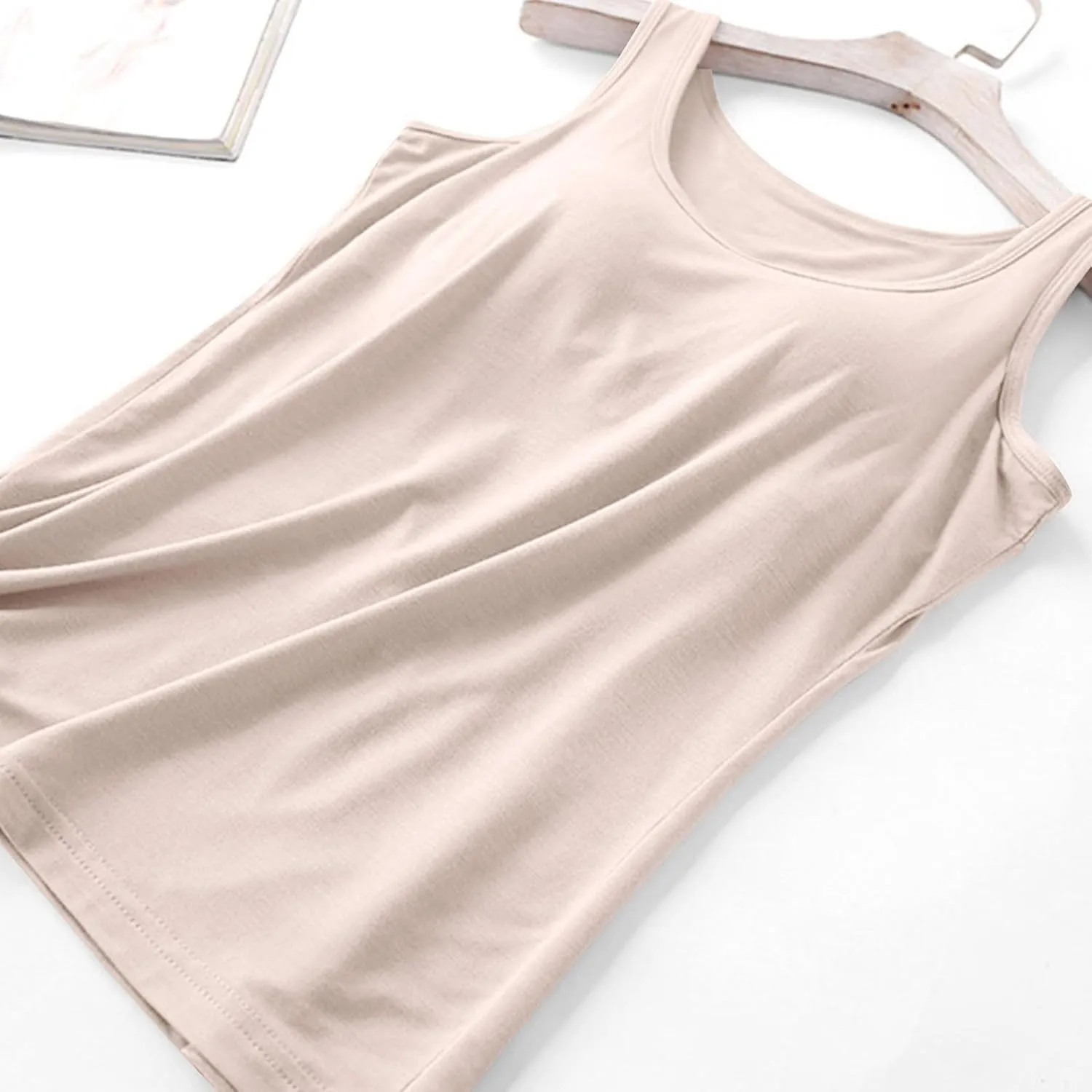 Tank Tops with Built in Bra Padded 2024 Comfy Solid Color Sleeveless Tops Workout Gym Shirt