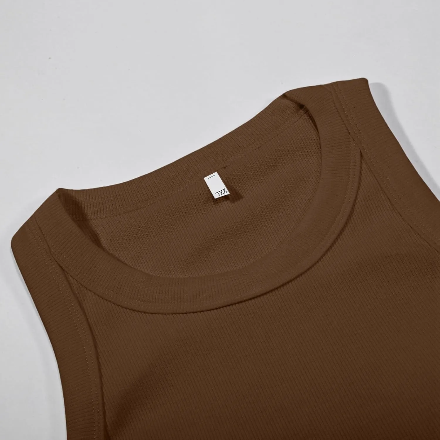 Tank Tops with Built in Bras Round Neck Ribbed Tank Top with Bra Pads Loose Casual Workout Tank Tops for Women