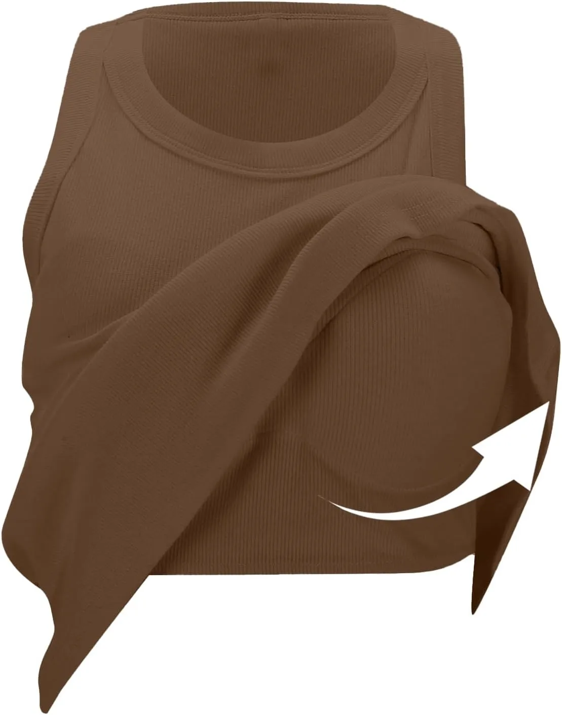 Tank Tops with Built in Bras Round Neck Ribbed Tank Top with Bra Pads Loose Casual Workout Tank Tops for Women