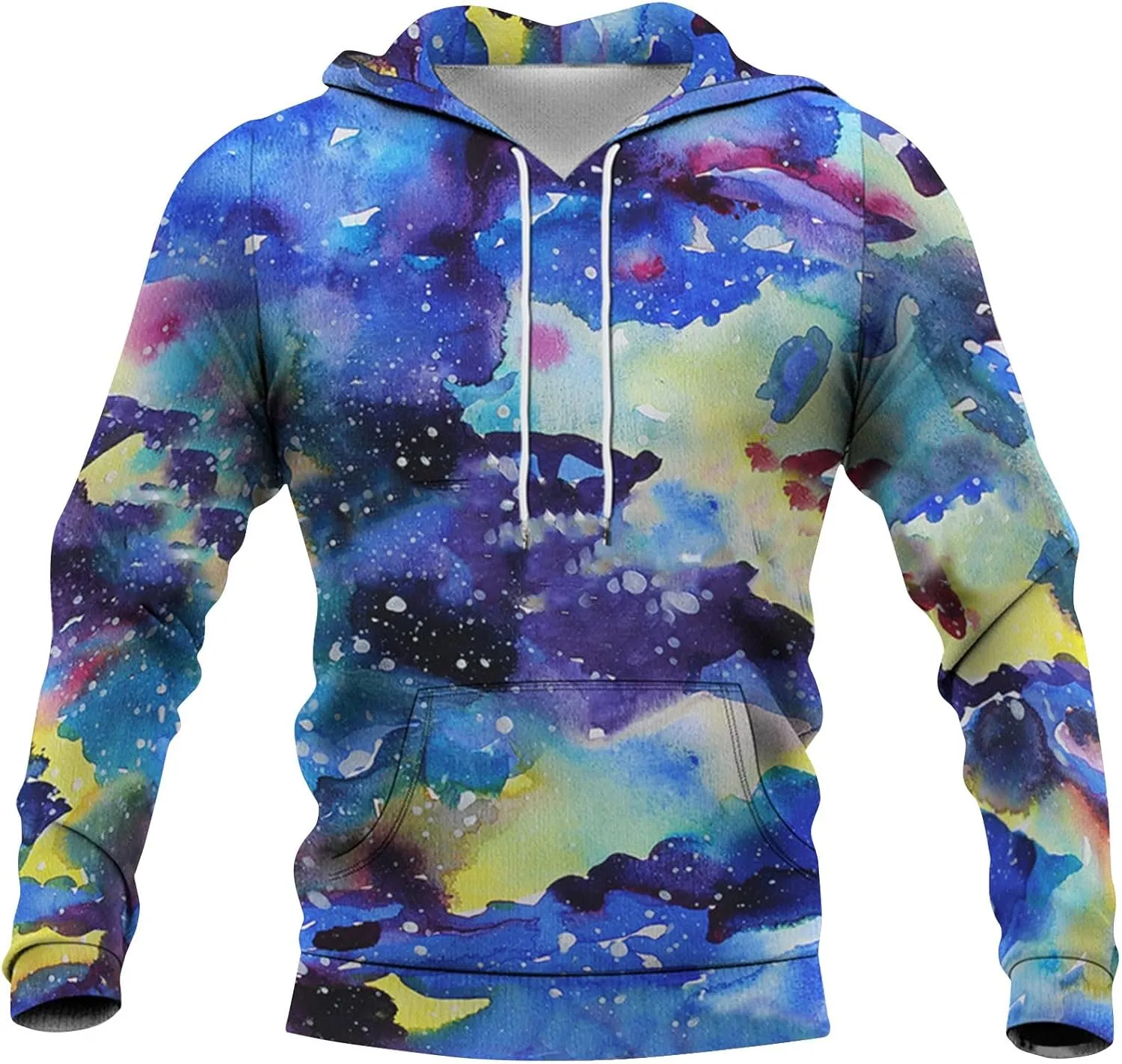 Tie Dye Hoodies For Men Novelty Hood Pullover Plus Size Printed Sweatshirts With Pocket Hoodies For Men Sweatshirt