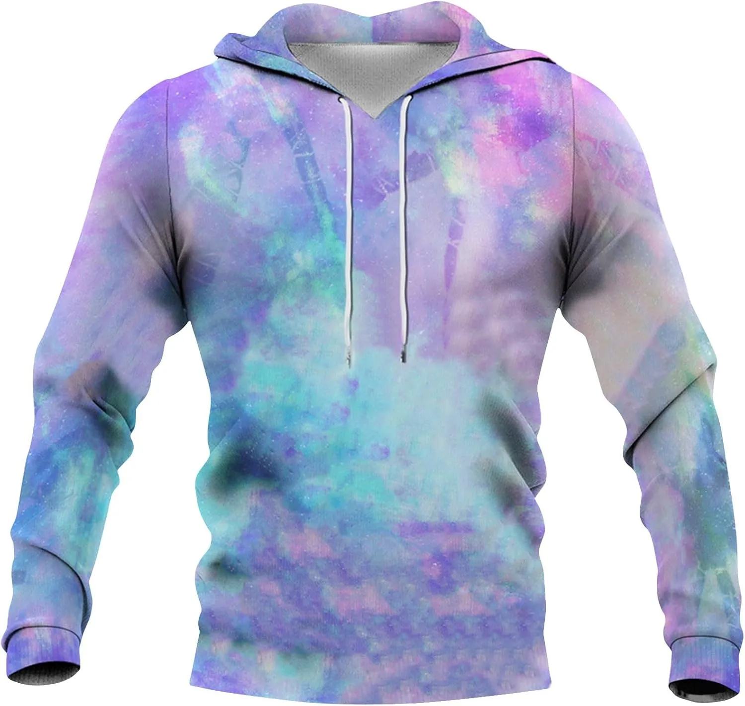Tie Dye Hoodies For Men Novelty Hood Pullover Plus Size Printed Sweatshirts With Pocket Hoodies For Men Sweatshirt