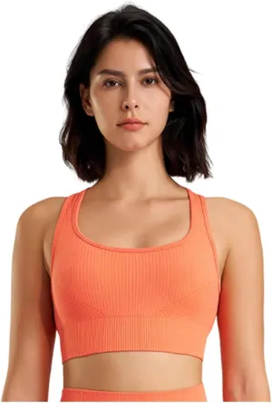 Underwire Sports Bra for Women U Neck Gym Workout Quick Dry Bras Wireless High Impact Classic Smooth Cozy Bra