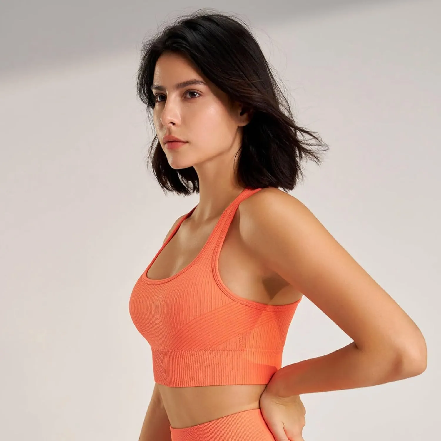 Underwire Sports Bra for Women U Neck Gym Workout Quick Dry Bras Wireless High Impact Classic Smooth Cozy Bra