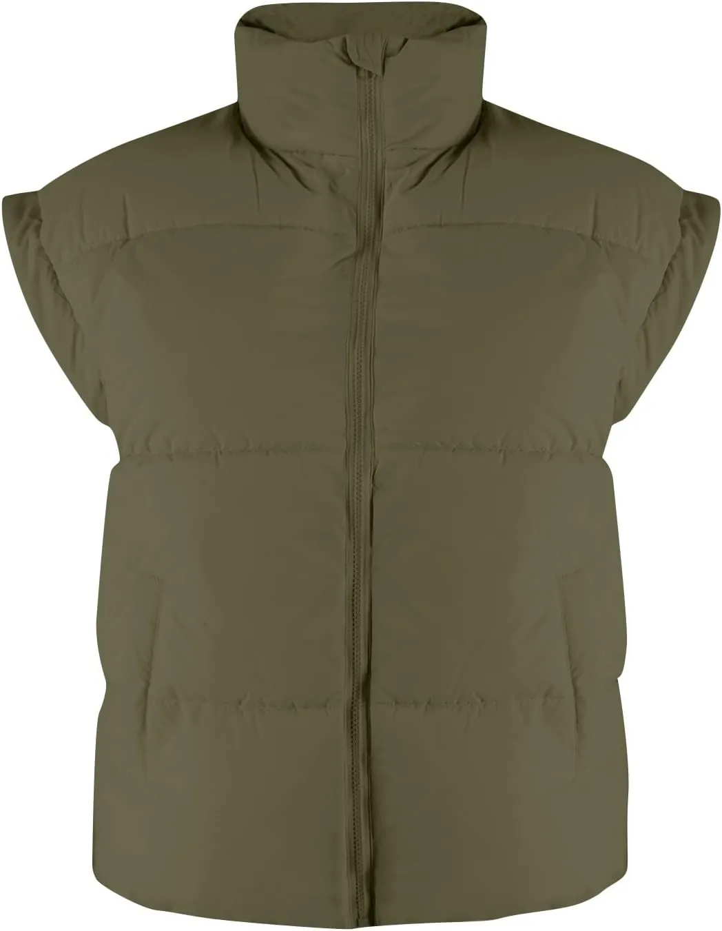 Vests For Women 2024 Trendy Fall Crop Puffer Vests Outerwear Plus Size Cap Sleeve Quilted Jacket Winter Coats