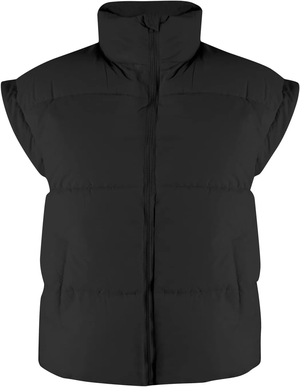 Vests For Women 2024 Trendy Fall Crop Puffer Vests Outerwear Plus Size Cap Sleeve Quilted Jacket Winter Coats