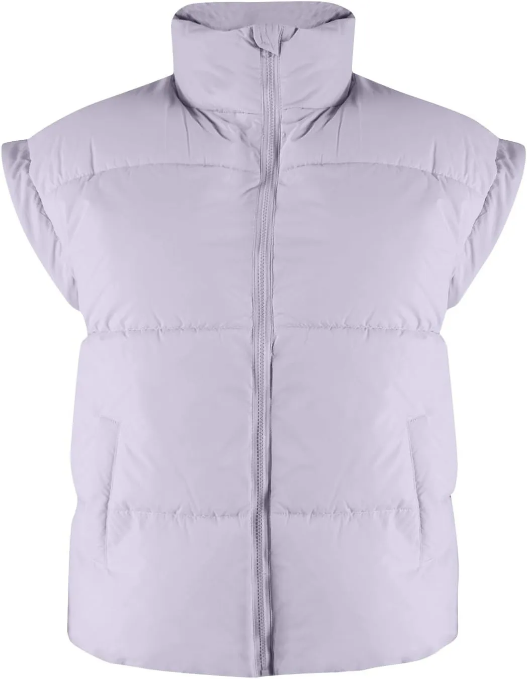Vests For Women 2024 Trendy Fall Crop Puffer Vests Outerwear Plus Size Cap Sleeve Quilted Jacket Winter Coats