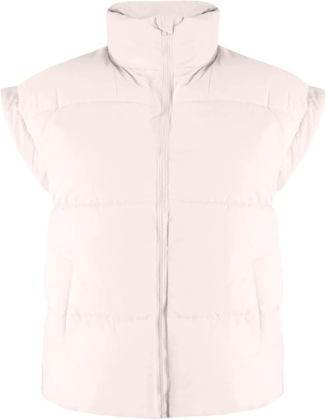 Vests For Women 2024 Trendy Fall Crop Puffer Vests Outerwear Plus Size Cap Sleeve Quilted Jacket Winter Coats