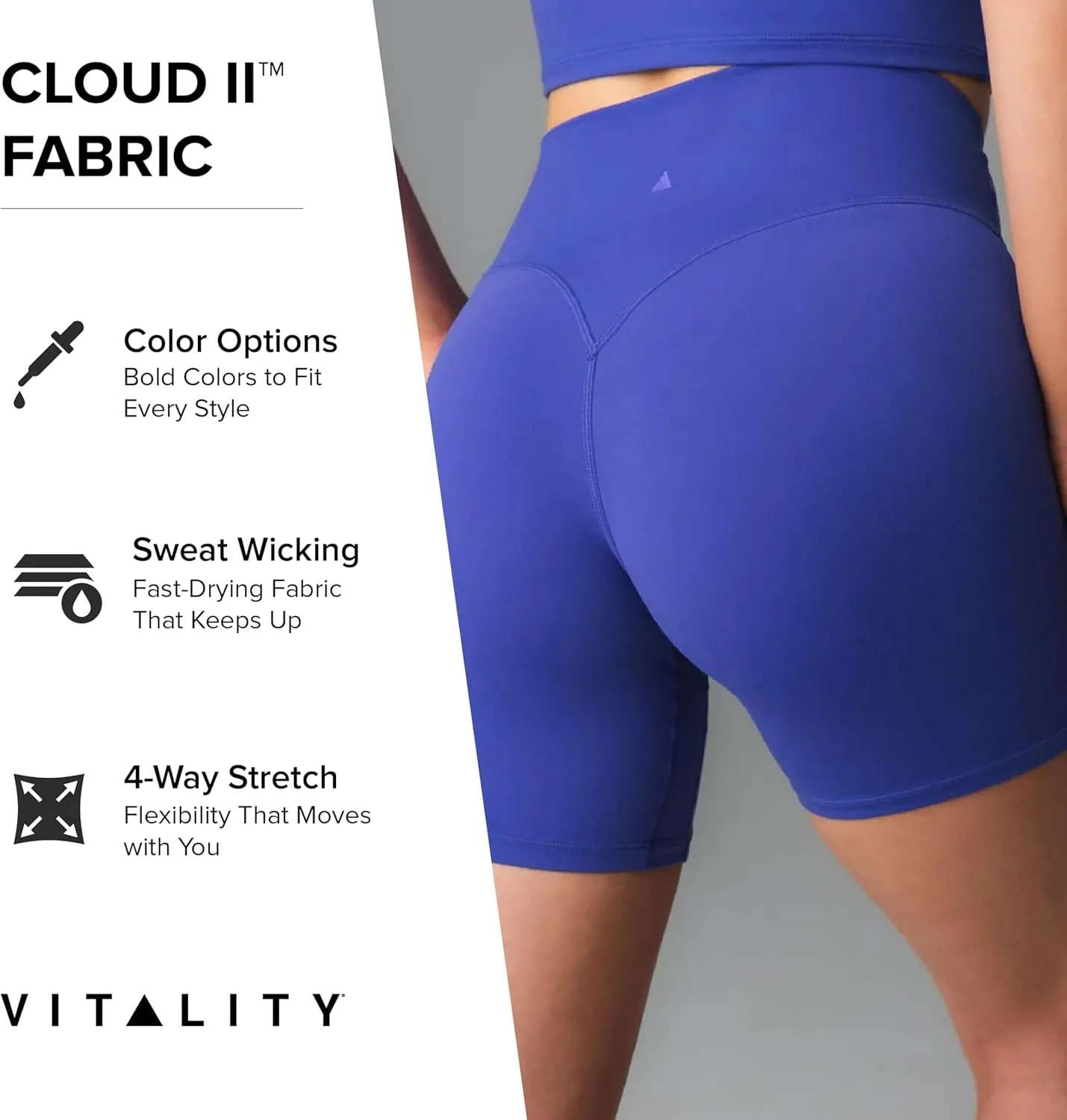 Vitality Cloud II Women's Athletic Volley Shorts - High-Waisted Workout Shorts with Breathable and Stretchy Fit for Exercise