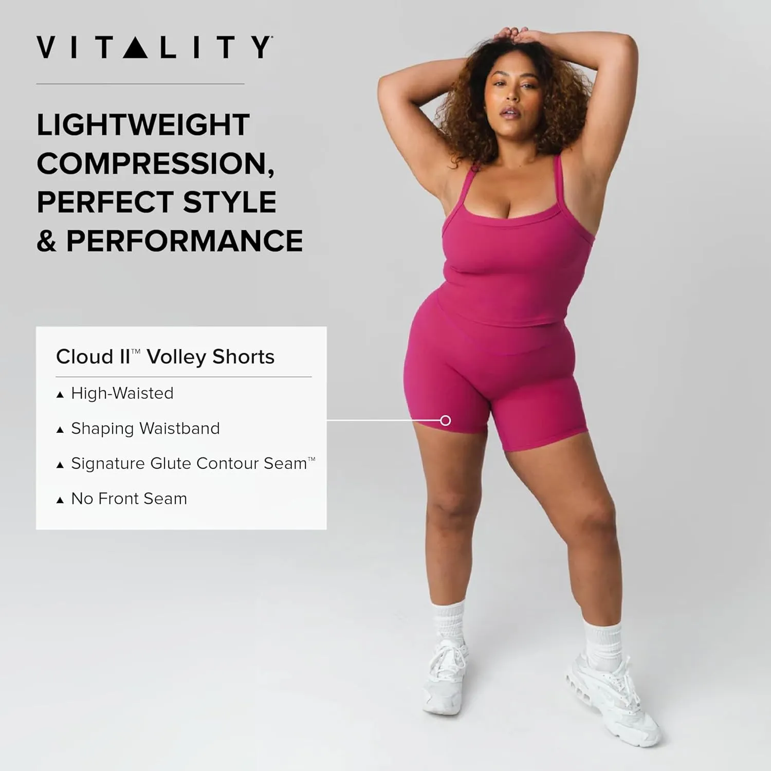 Vitality Cloud II Women's Athletic Volley Shorts - High-Waisted Workout Shorts with Breathable and Stretchy Fit for Exercise
