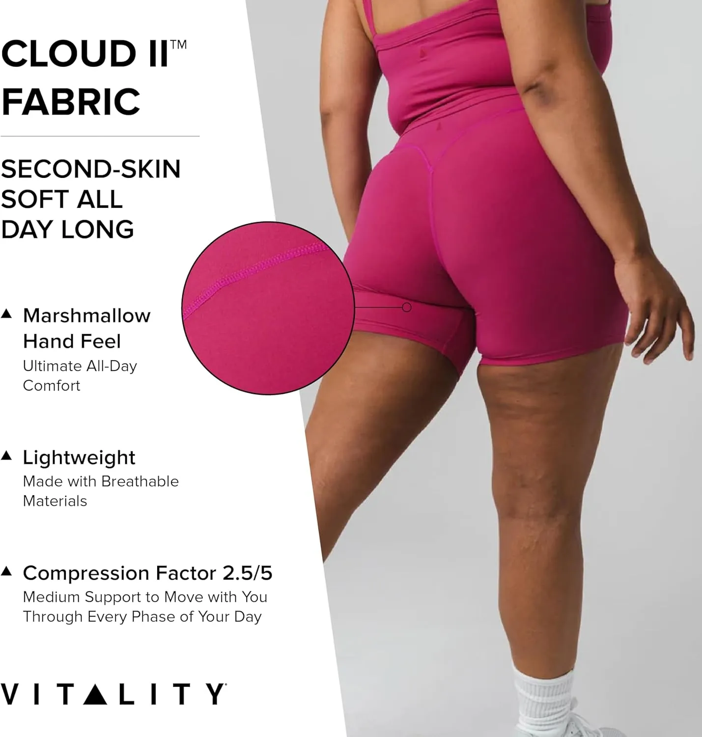 Vitality Cloud II Women's Athletic Volley Shorts - High-Waisted Workout Shorts with Breathable and Stretchy Fit for Exercise