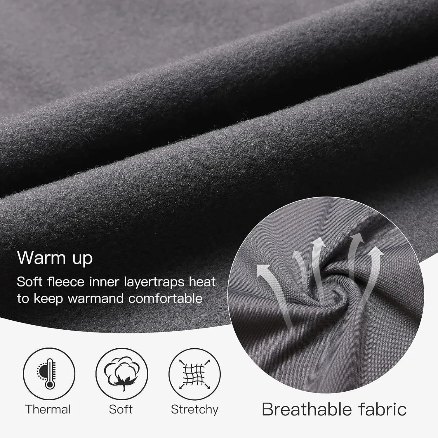 VUTRU Women Winter Fleece Lined Open Botton Pants Sweatpants Joggers Pants Workout Lounge Pants Running Track Pants Pocket