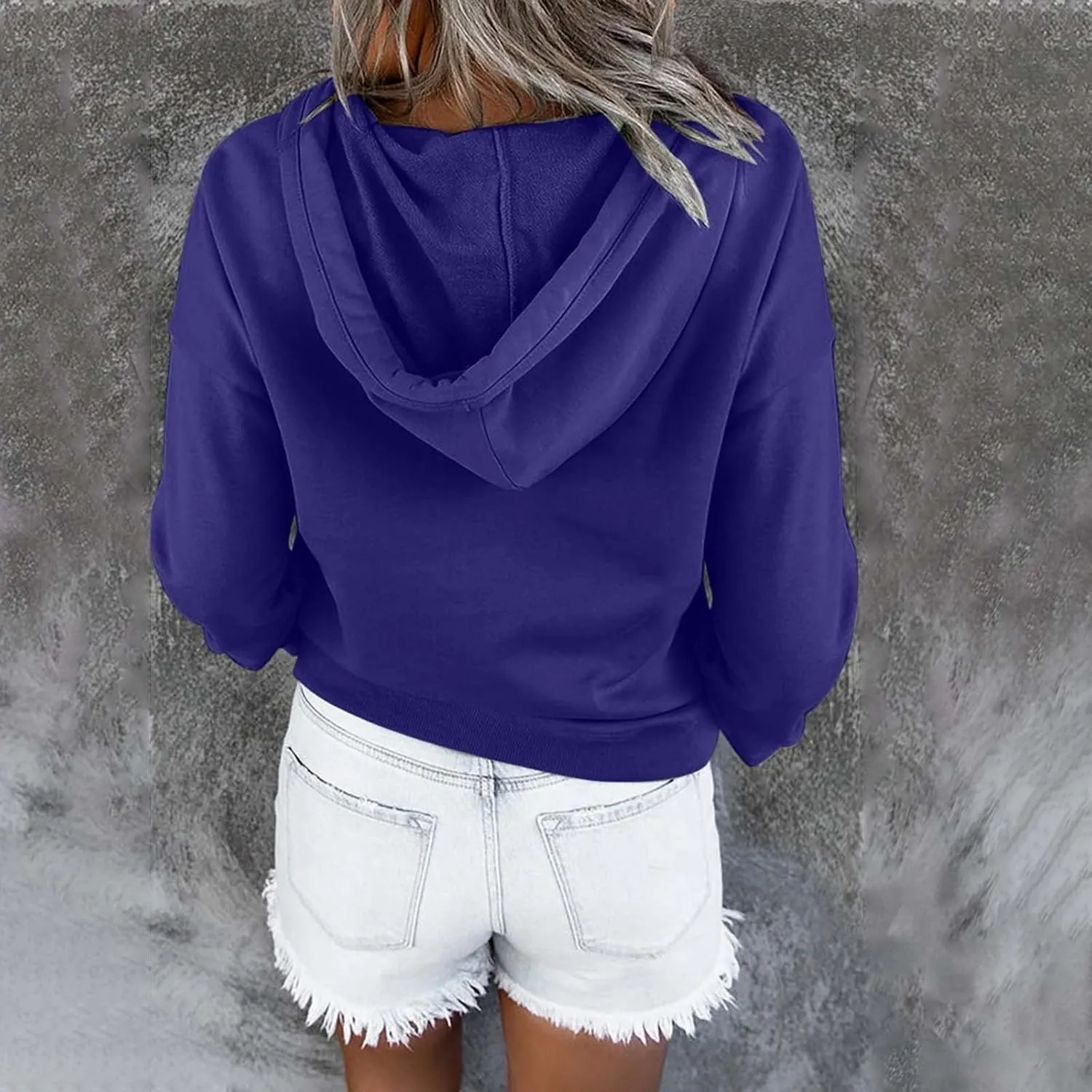 Women Fleece Y2K Hoodies Fall Fashion 2023 Hooded Sweatshirts Snap Up Buttons Hoodies Pullover 2023 Fall Clothes