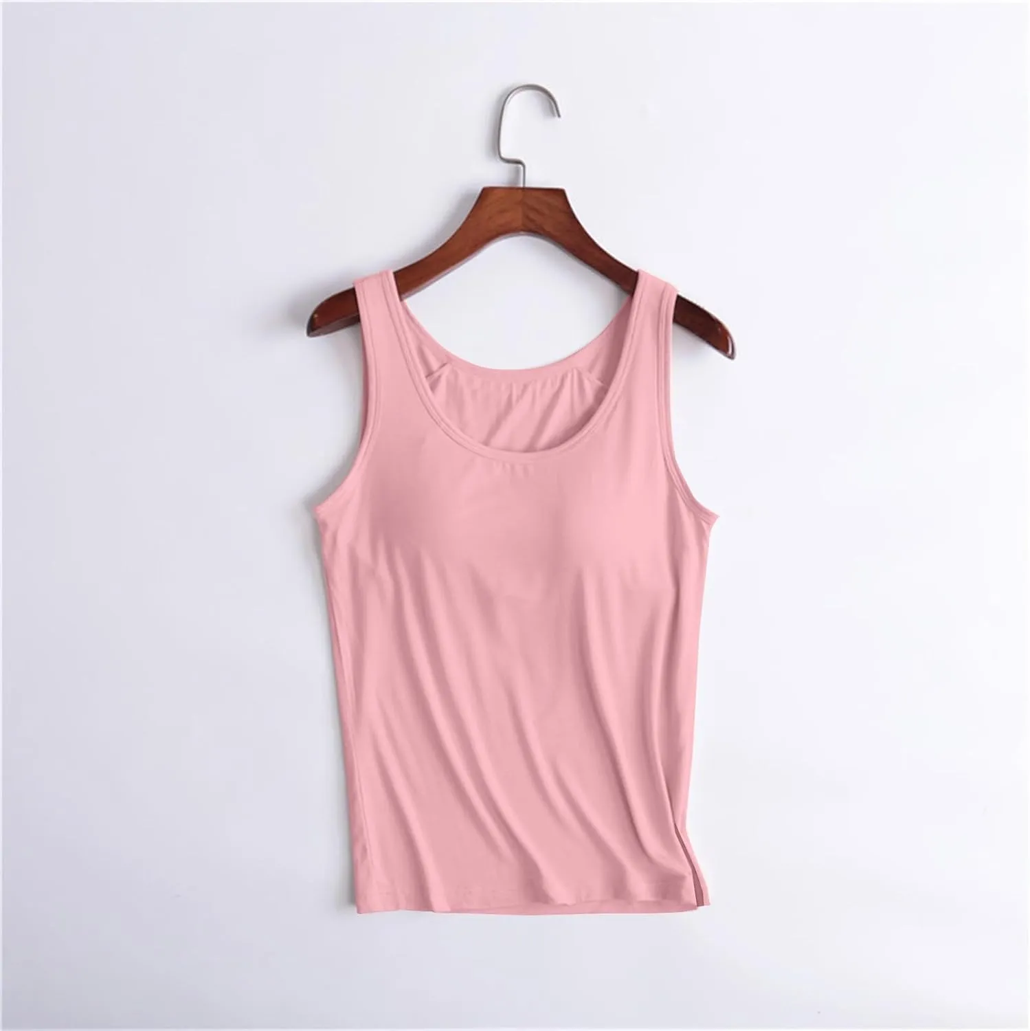 Women Rib Tank Tops with Built in Bras Summer Y2K Yoga Camisoles for Casual Fitness Workout Outfits Undershirts Cami