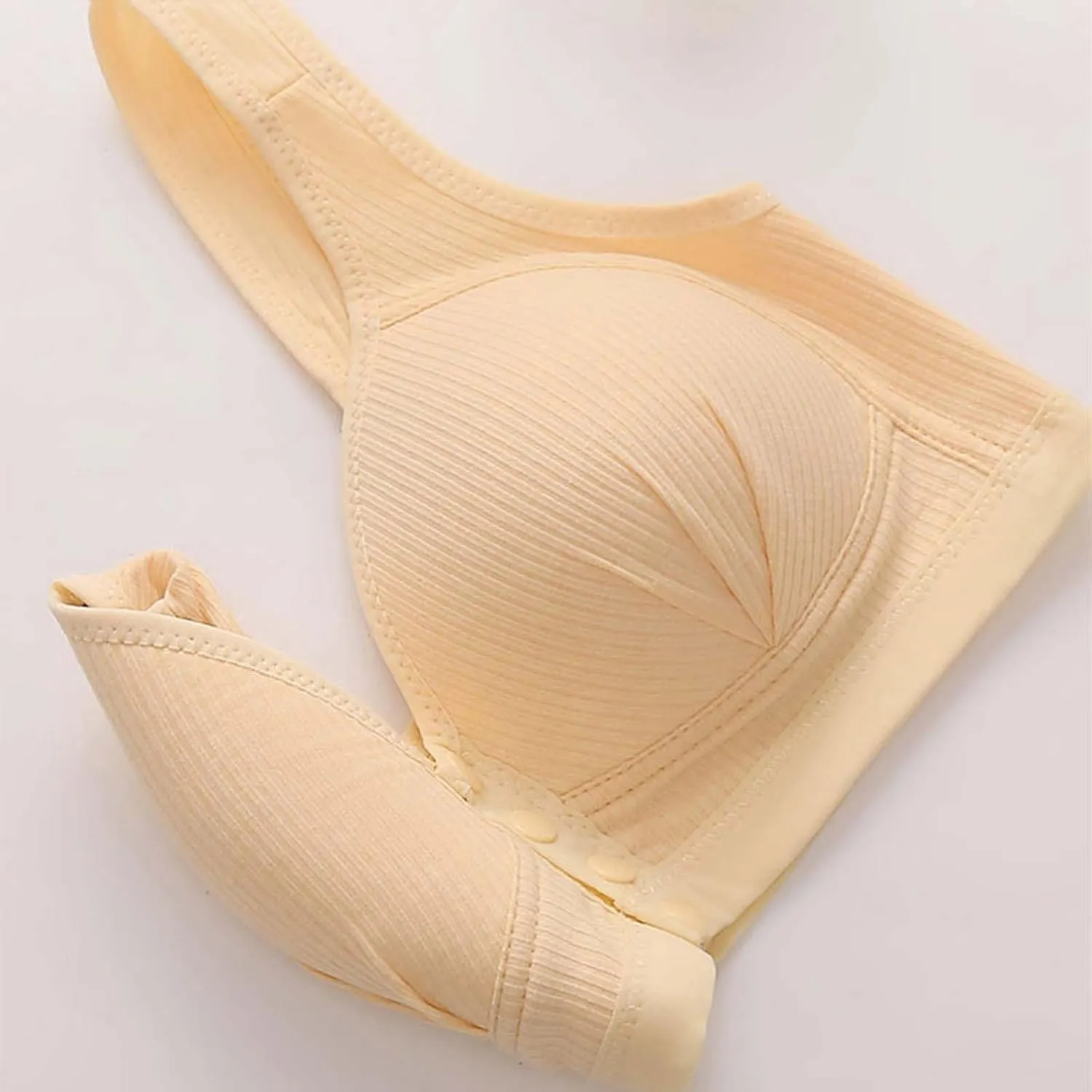 Women Sexy Lace Frongt Button Shaping Cup Adjustable Shoulder Strap Large Size Bra Compression Sports Bra