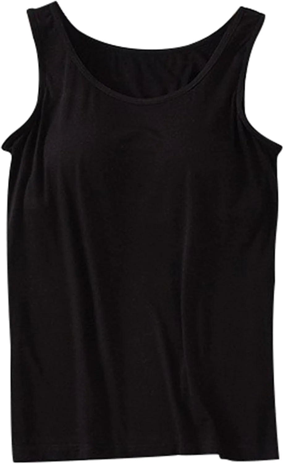 Women Shelf Bra Tank Tops Spaghetti Straps Basic Padded Camisole Yoga Shirts Cotton Undershirt