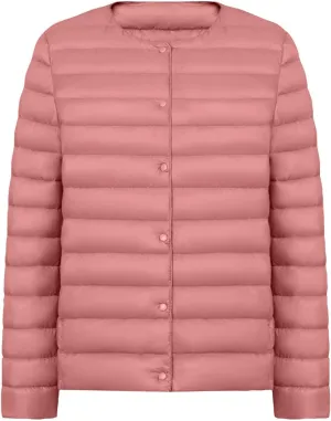 Women Short Padded Quilted Jacket Fashion Casual Packable Puffer Coat Solid Open Front Cardigan Long Sleeve