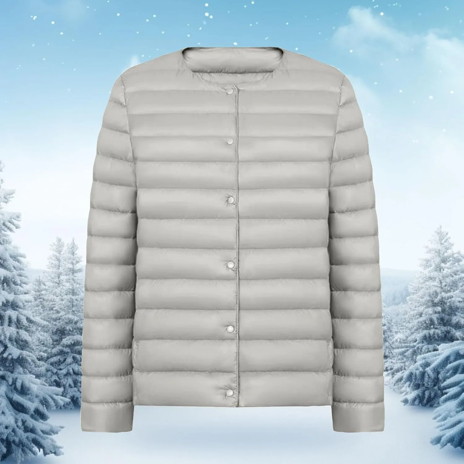 Women Short Padded Quilted Jacket Fashion Casual Packable Puffer Coat Solid Open Front Cardigan Long Sleeve