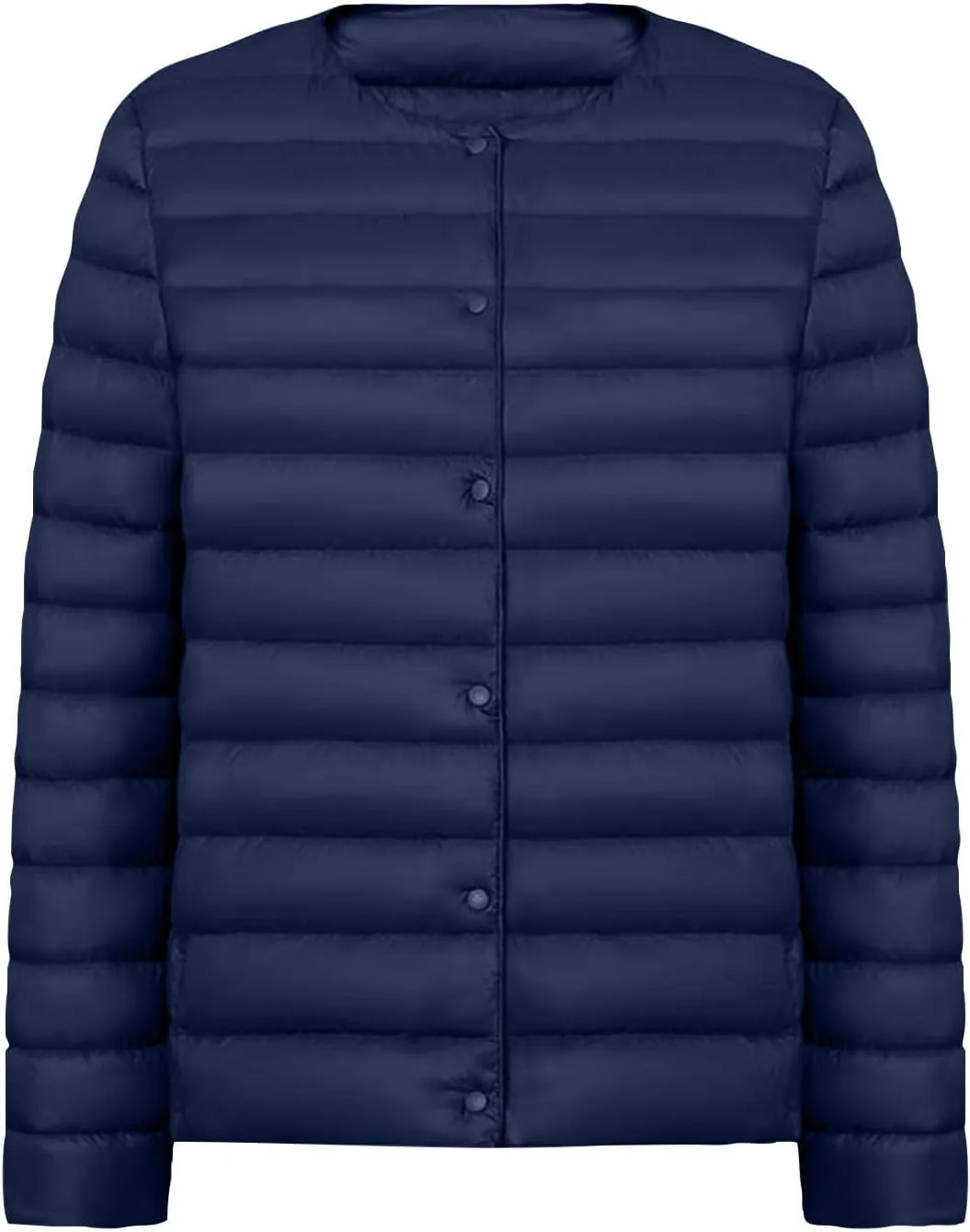 Women Short Padded Quilted Jacket Fashion Casual Packable Puffer Coat Solid Open Front Cardigan Long Sleeve