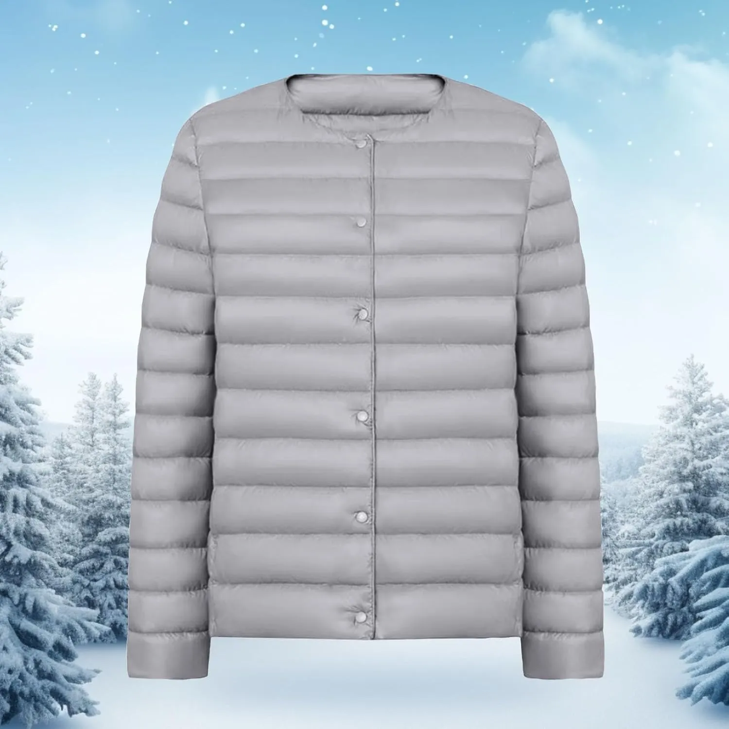 Women Short Padded Quilted Jacket Fashion Casual Packable Puffer Coat Solid Open Front Cardigan Long Sleeve