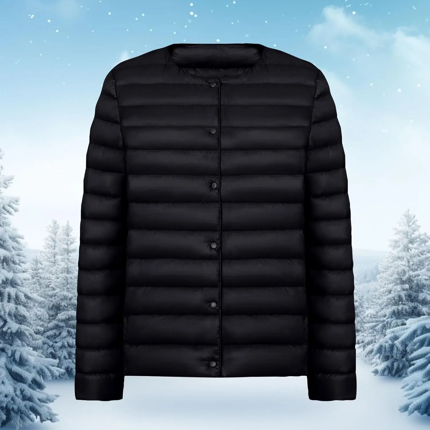 Women Short Padded Quilted Jacket Fashion Casual Packable Puffer Coat Solid Open Front Cardigan Long Sleeve