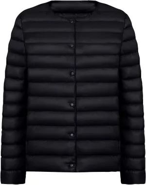 Women Short Padded Quilted Jacket Fashion Casual Packable Puffer Coat Solid Open Front Cardigan Long Sleeve