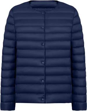Women Short Padded Quilted Jacket Fashion Casual Packable Puffer Coat Solid Open Front Cardigan Long Sleeve