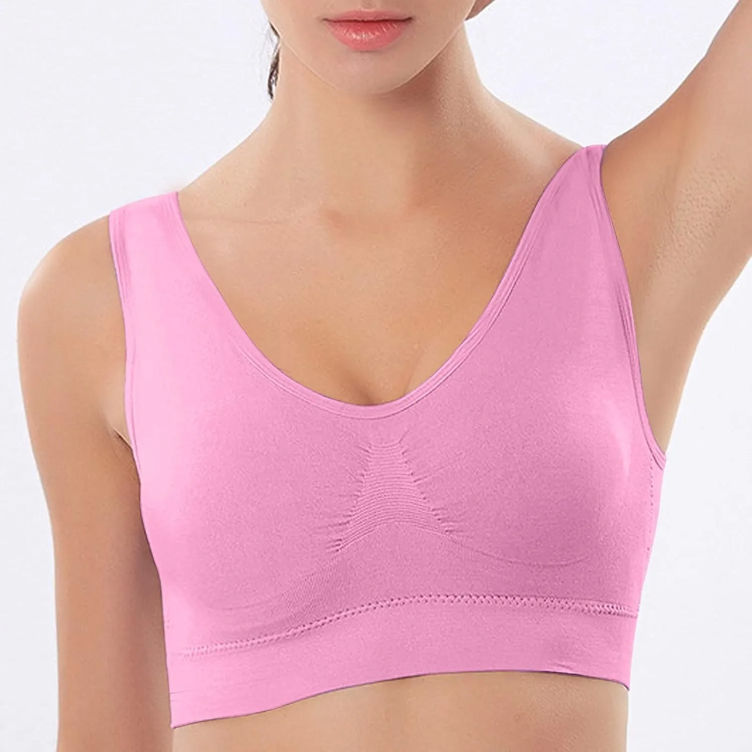 Women Sports Bra Fitness Fashion Yoga Bra Comfort Wireless Push Up Bra High Support Bra Padded Yoga Tank Tops