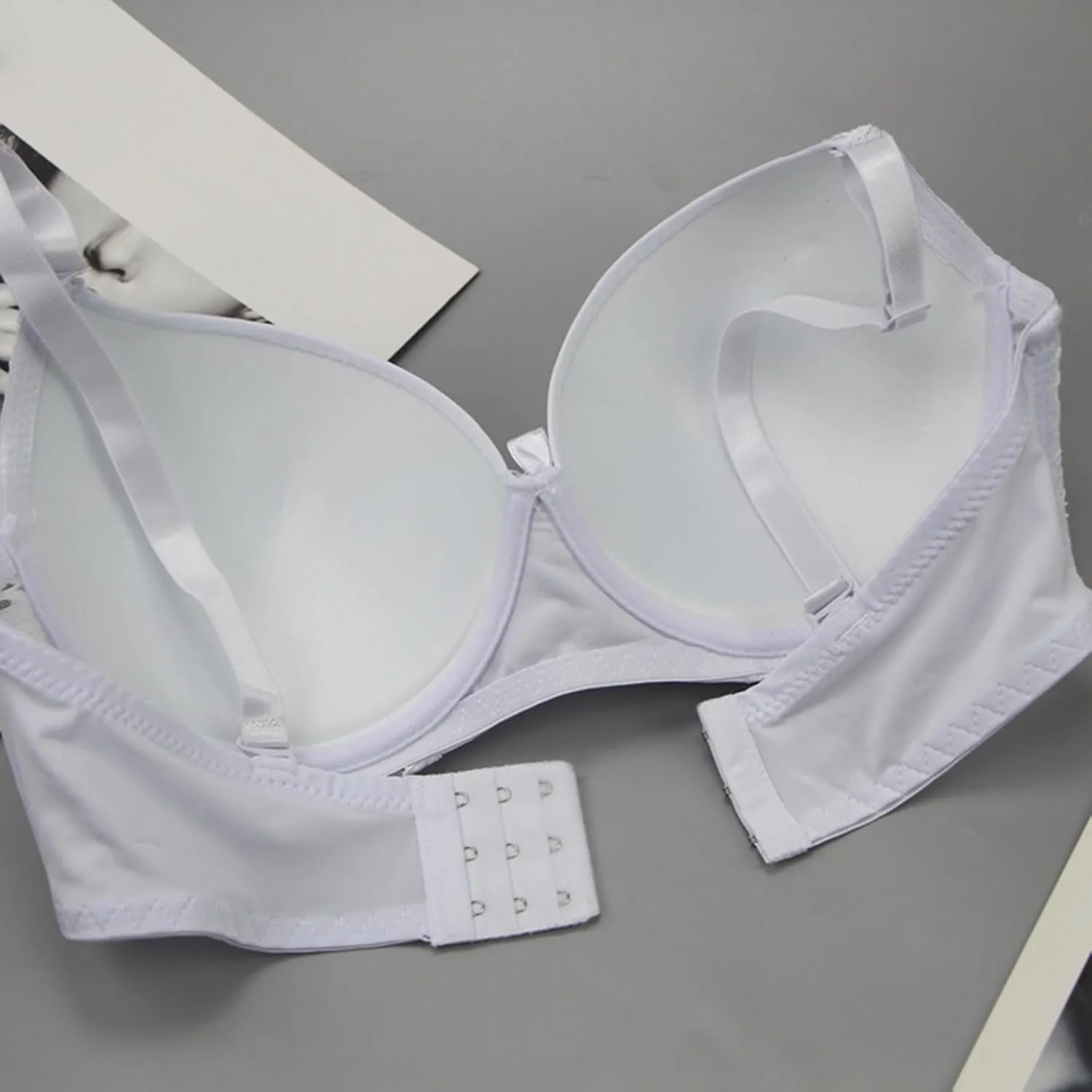 Women T-Shirt Bra Lace Underwire Push-Up Bralettes Full Coverage Brassiere Lightly Lined T-Shirt Bras Ladies Underwear