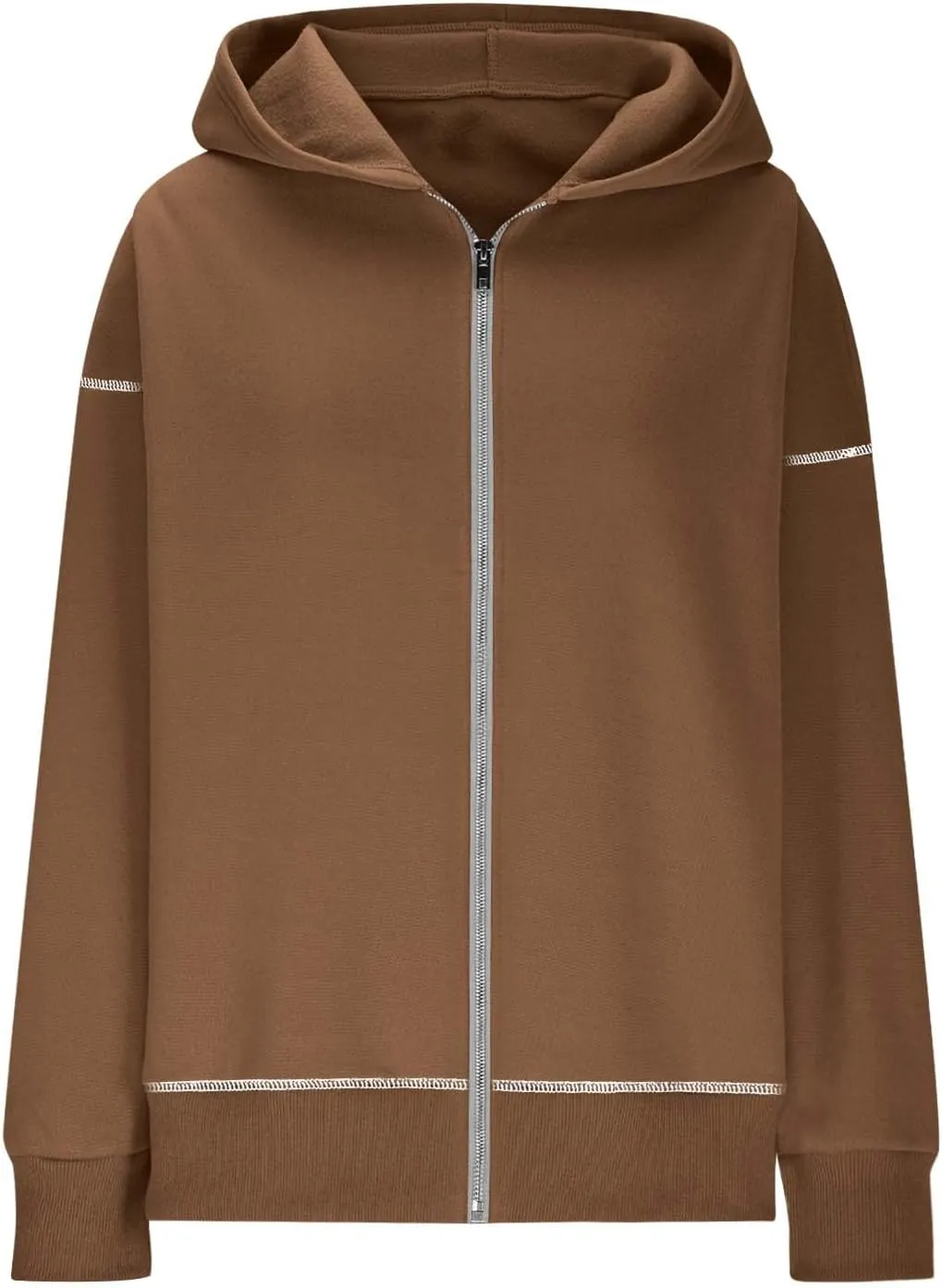Women Y2K Cropped Hoodie Jackets Zip Up Drop Shoulder Long Sleeve Outwear Winter Casual Loose Fit Fleece Sweatshirt