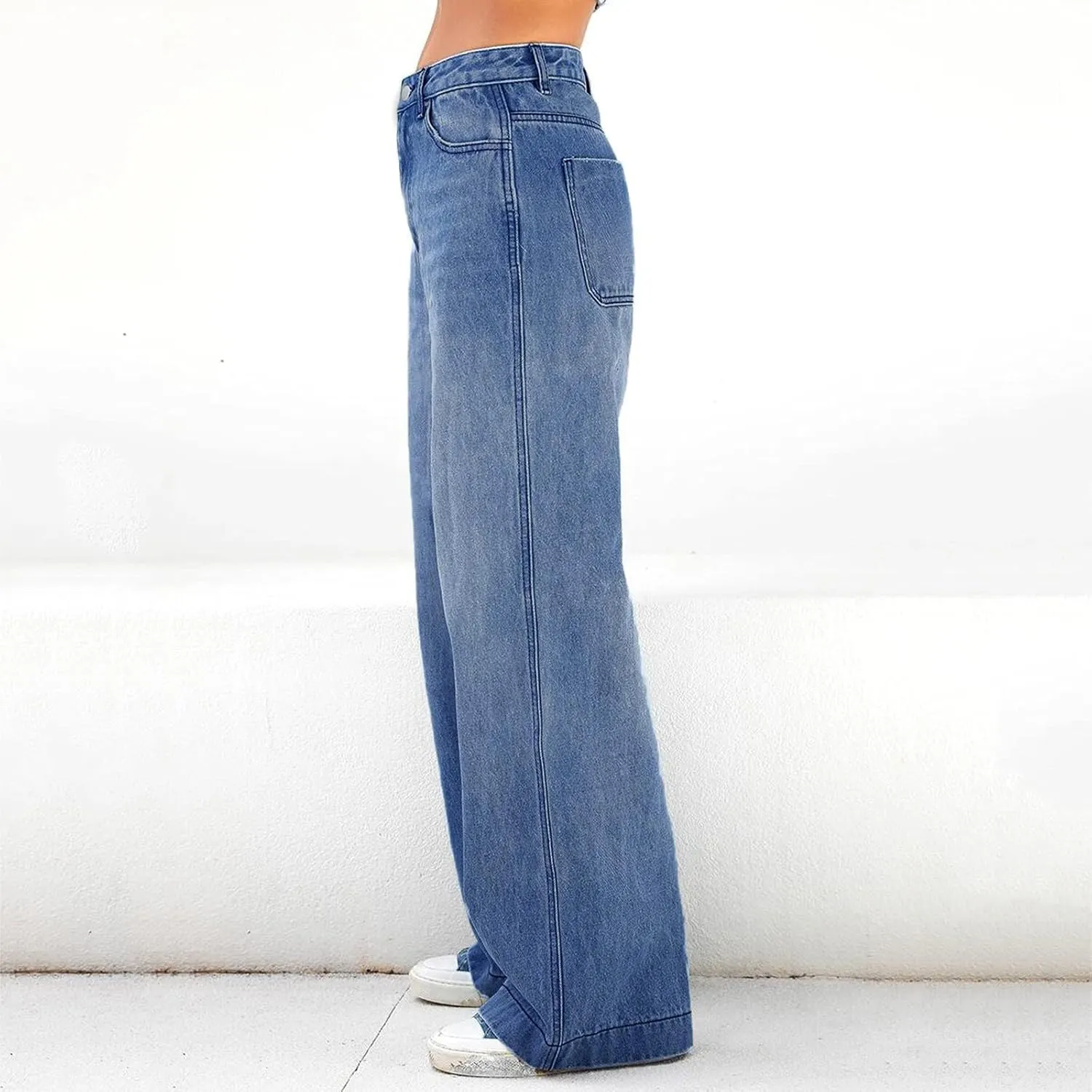 Women's Baggy Jeans Sweatpants Jeans High Waisted Jeans Wide Straight Leg Denim Pants Boyfriend Jeans