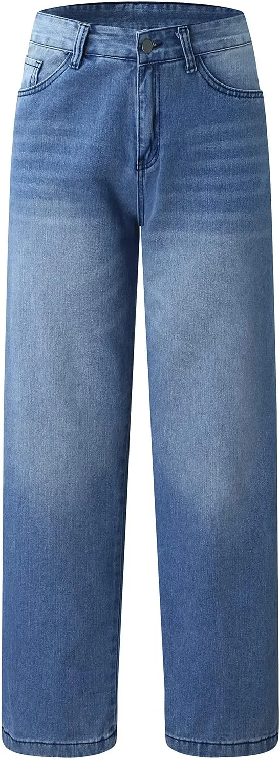 Women's Baggy Jeans Sweatpants Jeans High Waisted Jeans Wide Straight Leg Denim Pants Boyfriend Jeans