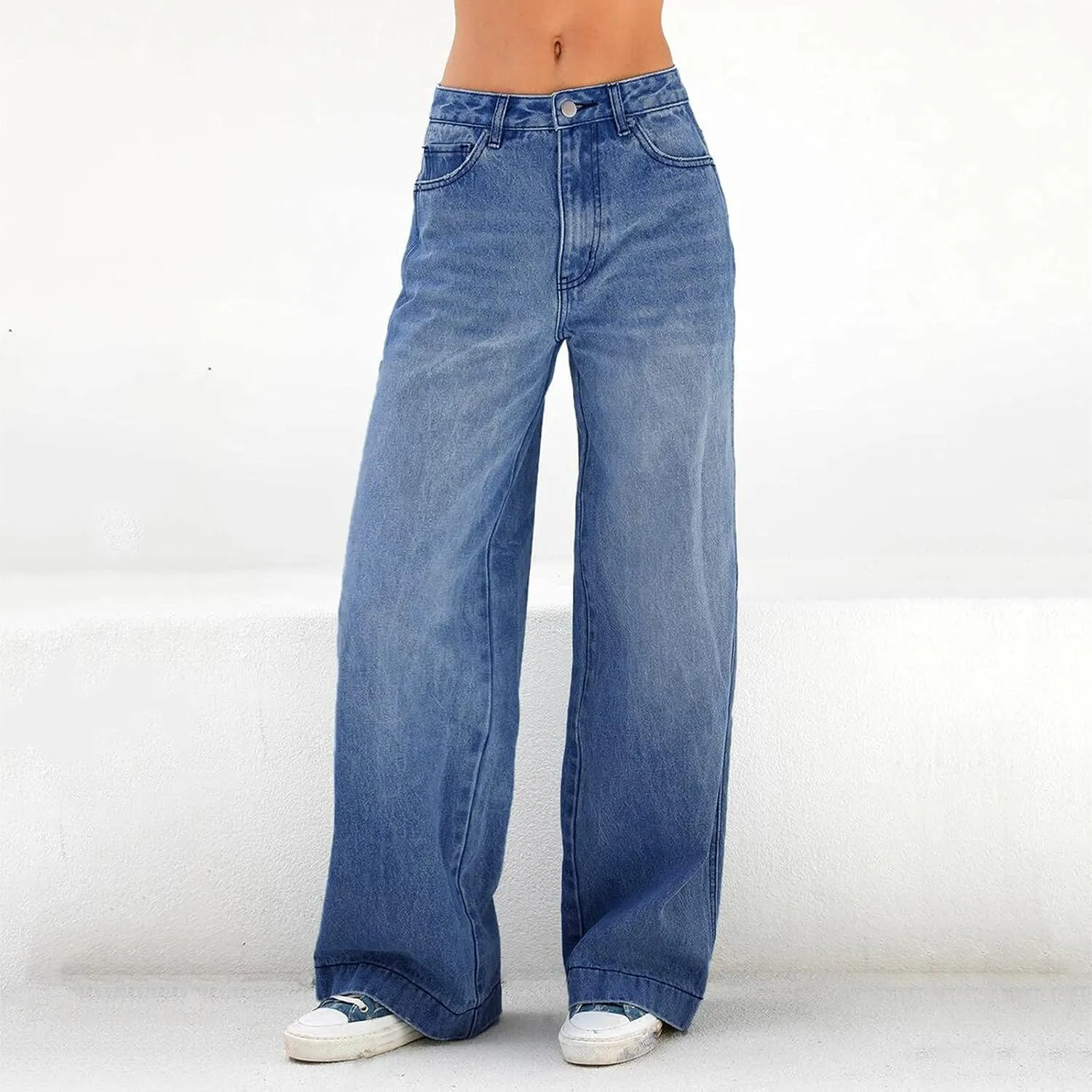 Women's Baggy Jeans Sweatpants Jeans High Waisted Jeans Wide Straight Leg Denim Pants Boyfriend Jeans